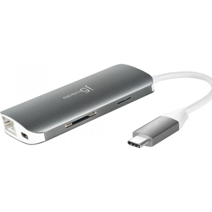 Порт-реплікатор J5create Dock-Station USB-C 9-in-1 (хаб/HDMI/PD/картридер) (JCD383-N) зображення 2