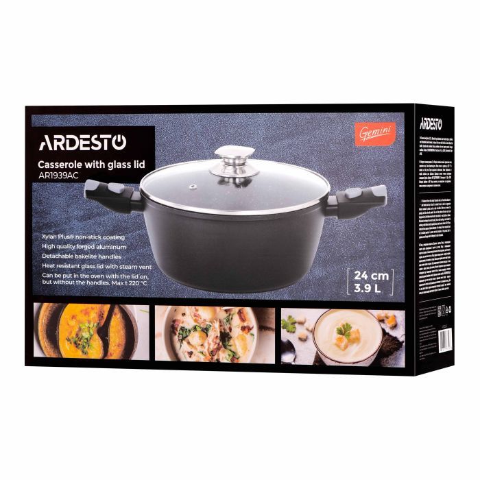Кастрюля Ardesto Gemini Bari, 2.5л, алюміній, чорний (AR1925AC) изображение 9