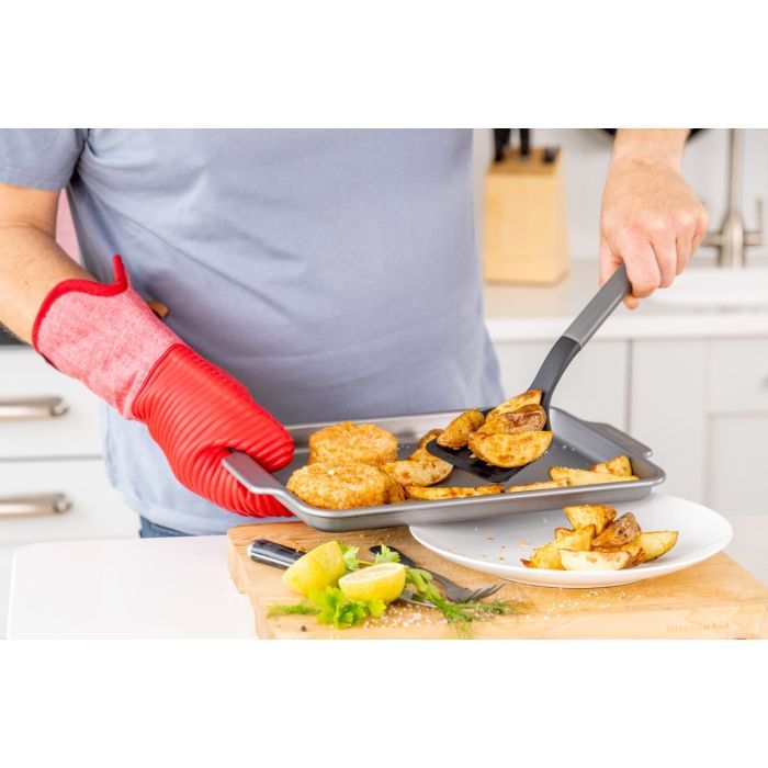 Лопатка кухонна KitchenAid Classic з прорізами 34 см білий (KHA002OHPNG) зображення 3