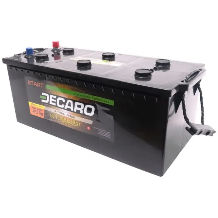 Аккумулятор автомобильный DECARO 190Ah-12v START L, EN1250 (6СТ-190 АЗ (3) S)