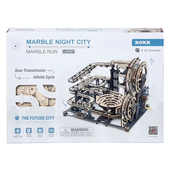 Конструктор Robotime Rokr дерев'яний 3D Мармурове нічне місто (LGA01) зображення 4