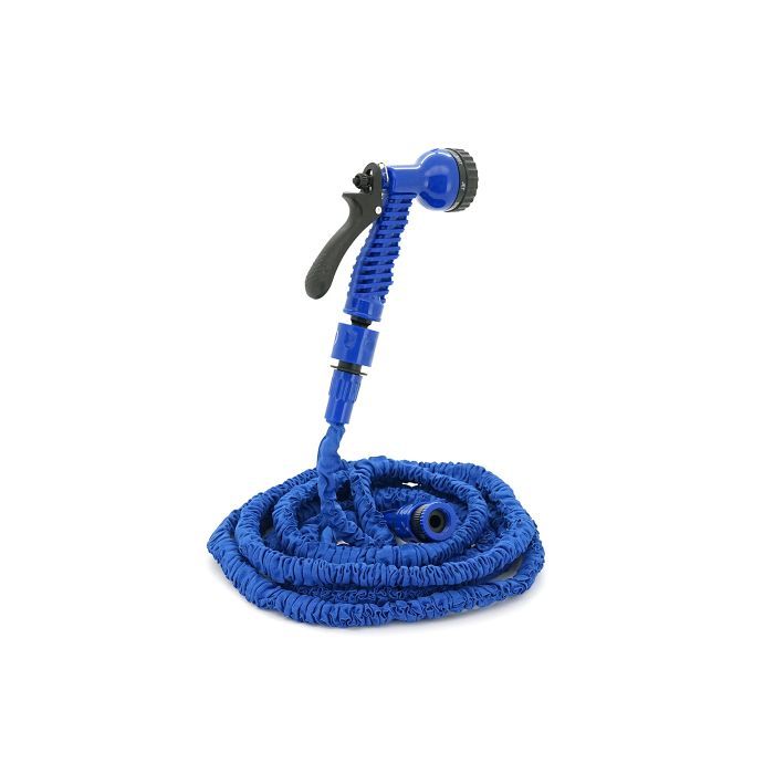 Поливочный шланг Voltronic KY-150B, 5-15м/50ft, + распылитель, насадка на кран, Blue, Box (KY-150B)