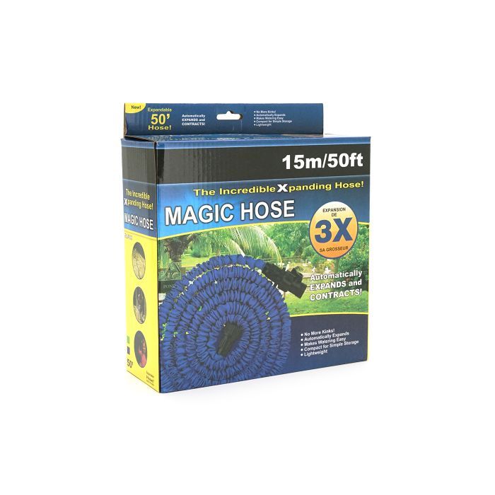 Поливочный шланг Voltronic KY-150B, 5-15м/50ft, + распылитель, насадка на кран, Blue, Box (KY-150B) изображение 2