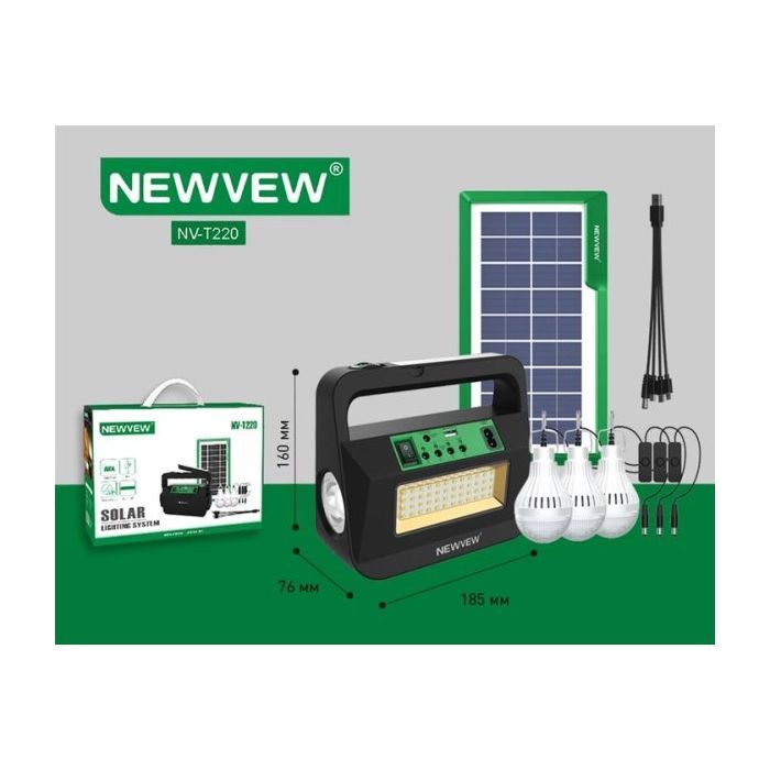 Фонарь NEWVEW комплект NV-T220 Solar Panel 4500mAh (NWVW-NV-T220-GN) изображение 6