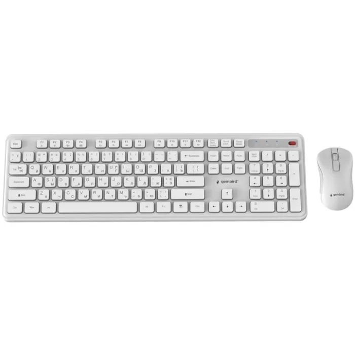 Комплект Gembird Slim Pro Business Wireless White (KBS-WPS-01-W-CYRL) изображение 2