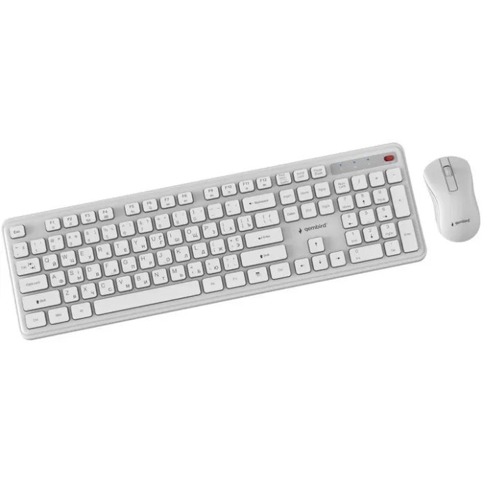 Комплект Gembird Slim Pro Business Wireless White (KBS-WPS-01-W-CYRL) изображение 3
