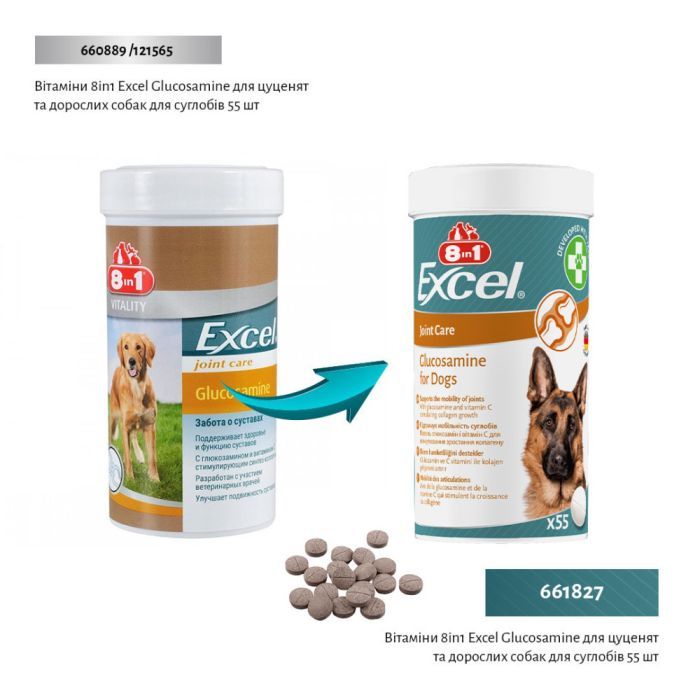 Витамины для собак 8in1 Excel Glucosamine для суставов 55 шт (4048422184058) изображение 2