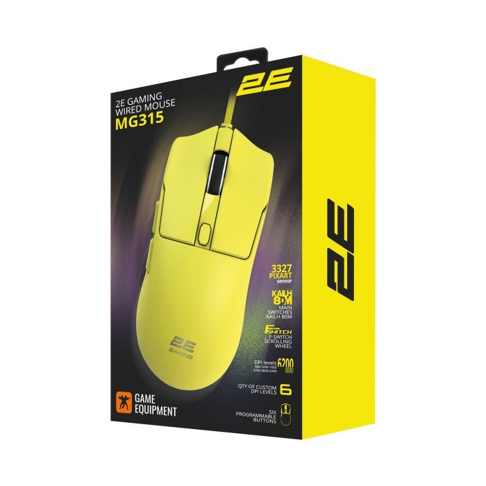 Мышка 2E Gaming MG315 USB Yellow (2E-MG315UYW) изображение 5