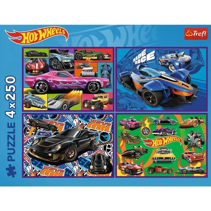 Пазл Trefl Hot Wheels Гоновчний автомобіль 4х 250 елементів (5900511133127) зображення 6