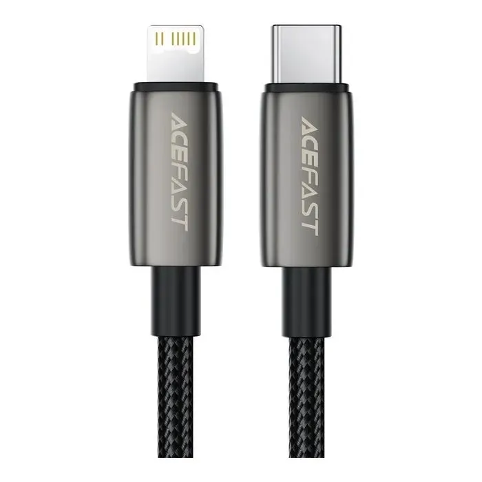 Дата кабель USB 2.0 AM to Lightning 1.2m 30W nylon black Acefast (6974316285410)