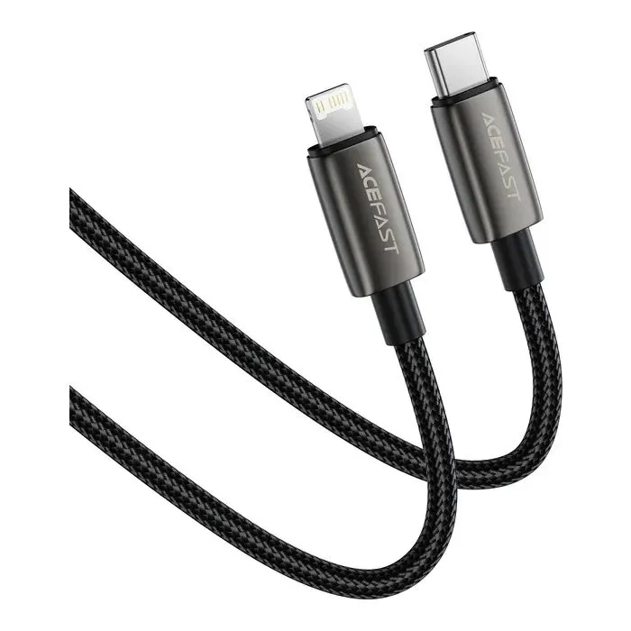 Дата кабель USB 2.0 AM to Lightning 1.2m 30W nylon black Acefast (6974316285410) изображение 3