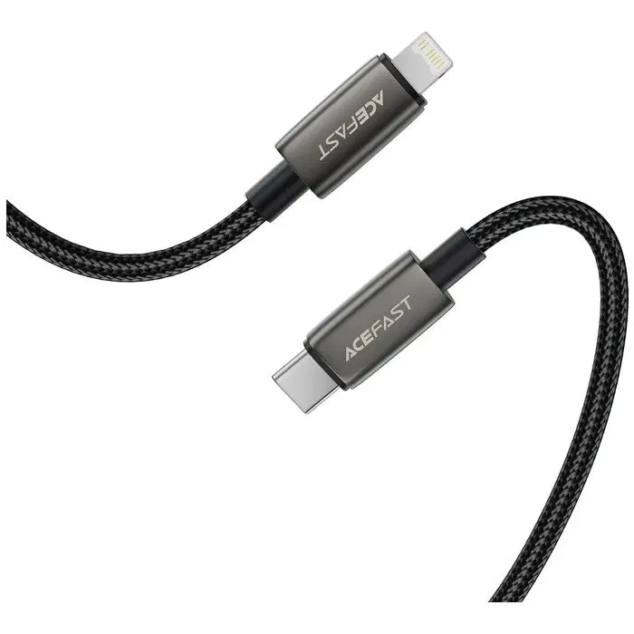 Дата кабель USB 2.0 AM to Lightning 1.2m 30W nylon black Acefast (6974316285410) изображение 4