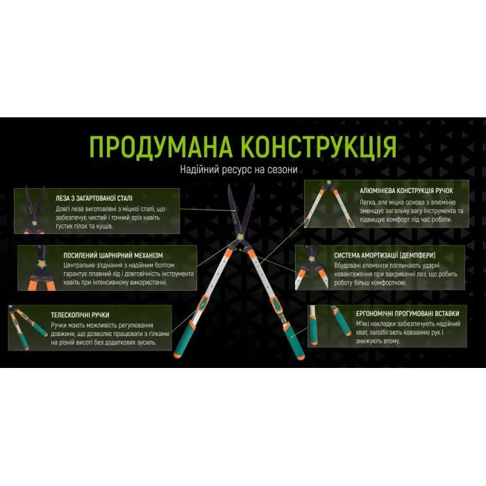 Ножницы садовые Alloid Pro, телескопические, 680-860мм (HS-102860) изображение 9