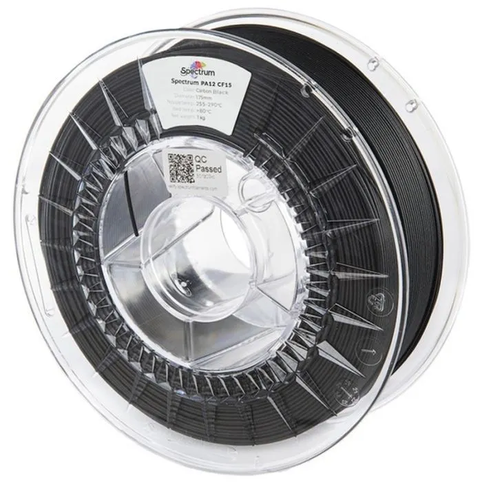 Пластик для 3D-принтера Spectrum PA12 CF15 1.75mm 1kg Black Carbon (81564)