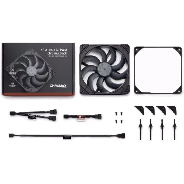 Кулер до корпусу Noctua NF-A14x25 G2 PWM CHROMAX.BLACK зображення 6