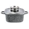 Кастрюля Gusto квадратна покриття Ceramic Snow 3,5 л (GT-2704-22)