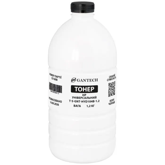 Тонер HP Universal bottle, 1,2 kg Gantech (TSM-HYD104B-1.2)