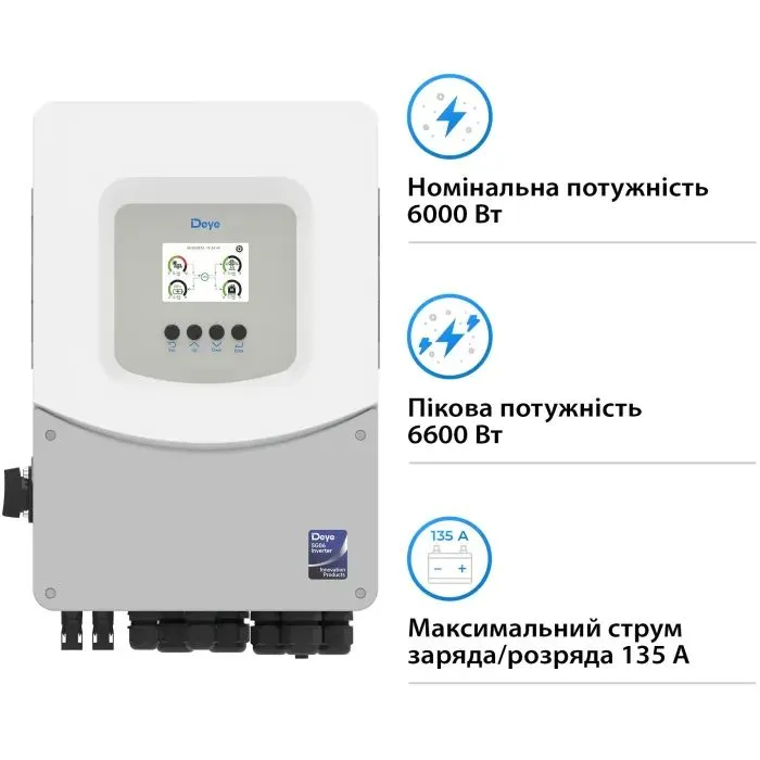 Сонячний інвертор Deye SUN-6K-SG05LP1-EU 6кВт (SUN-6K-SG06LP1-EU-BM2) зображення 4