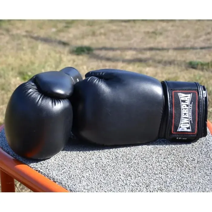 Боксерські рукавички PowerPlay 3004 Classic Чорні 6 унцій (PP_3004_6oz_Black) зображення 5