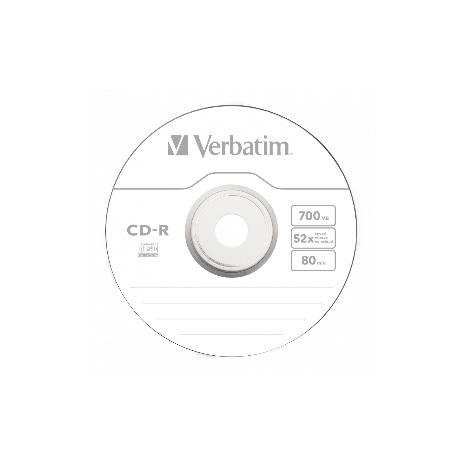 Диск CD Verbatim CD-R 700Mb 52x Spindle Wrap box Extra (43725) зображення 4