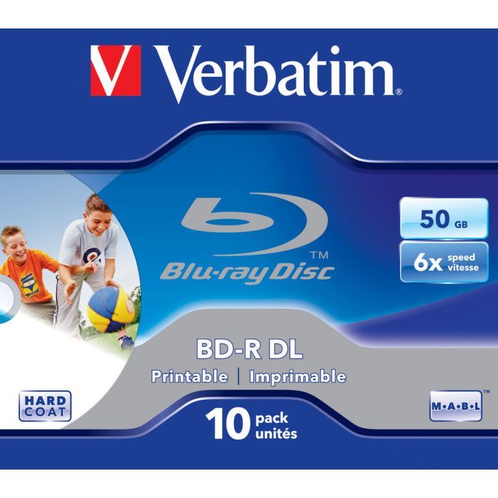 Диск BD Verbatim DL 50Gb 6x Jewel 10шт Wide Printabl (43736) изображение 2