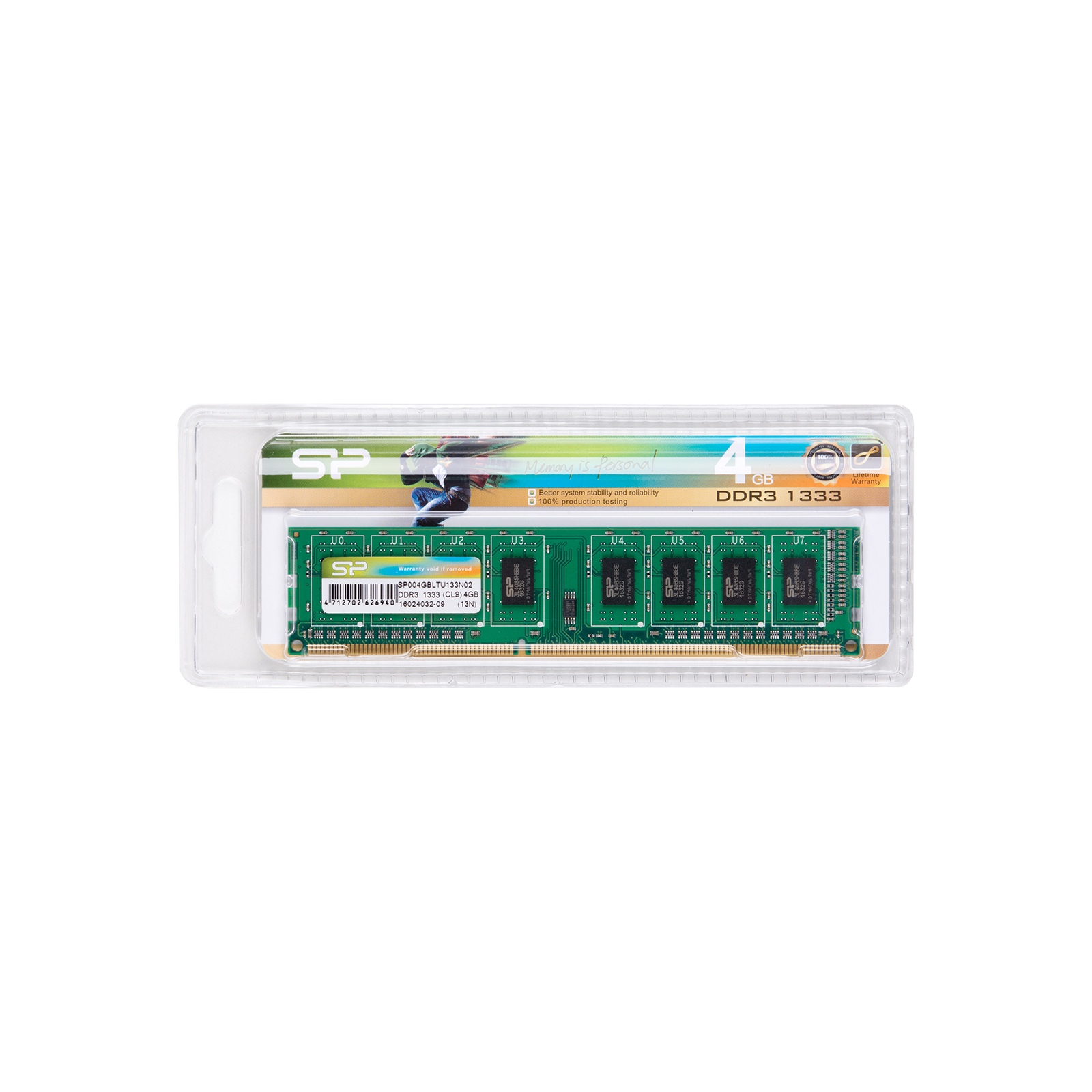 Модуль пам'яті для комп'ютера DDR3 4GB 1333 MHz Silicon Power (SP004GBLTU133N02 / SP004GBLTU133N01) зображення 5