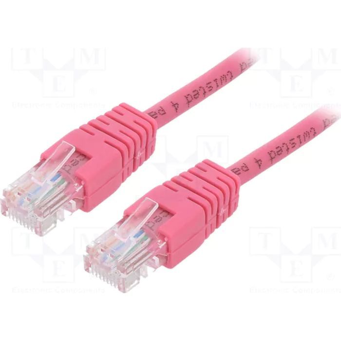 Патч-корд 0.5м, UTP, cat.5e, CCA, pink Cablexpert (PP12-0.5M/RO)