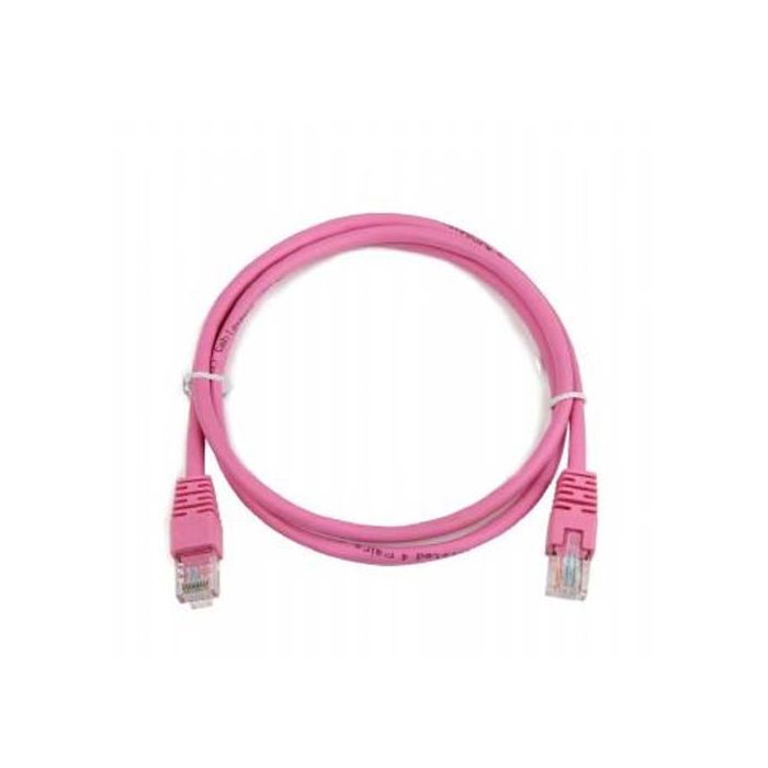 Патч-корд 0.5м, UTP, cat.5e, CCA, pink Cablexpert (PP12-0.5M/RO) зображення 2