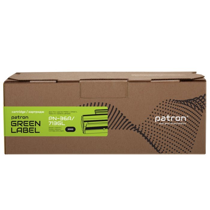 Картридж Patron HP LJ CB436A/CANON 713 GREEN Label (PN-36A/713GL) изображение 2