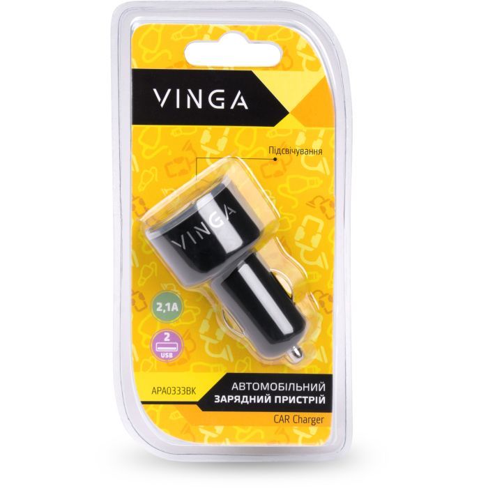 Зарядное устройство Vinga CB 333 USB*2ports 2.1A (APA0333BK) изображение 2