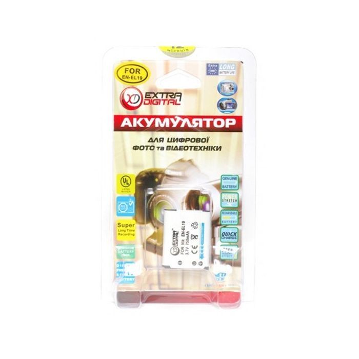 Аккумулятор к фото/видео Extradigital Nikon EN-EL19 (BDN2525) изображение 3
