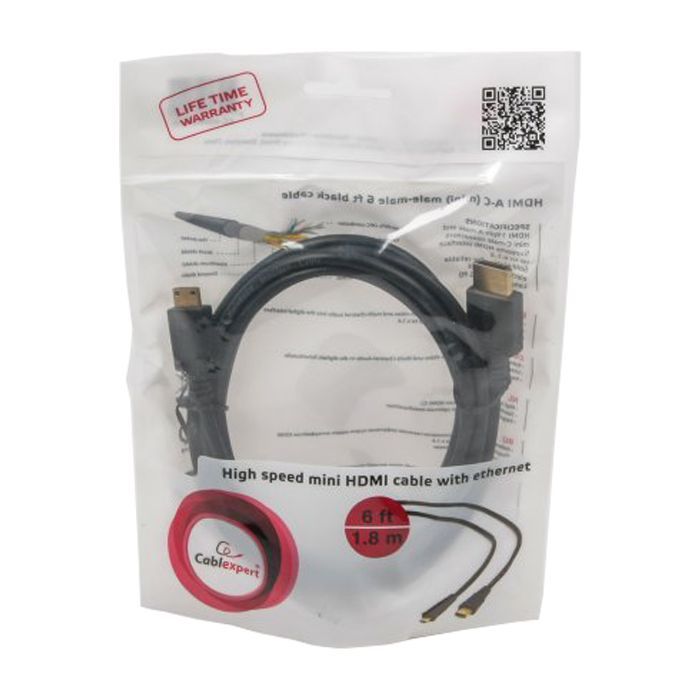 Кабель мультимедийный HDMI A to HDMI C (mini), 1.8m Cablexpert (CC-HDMI4C-6) изображение 3