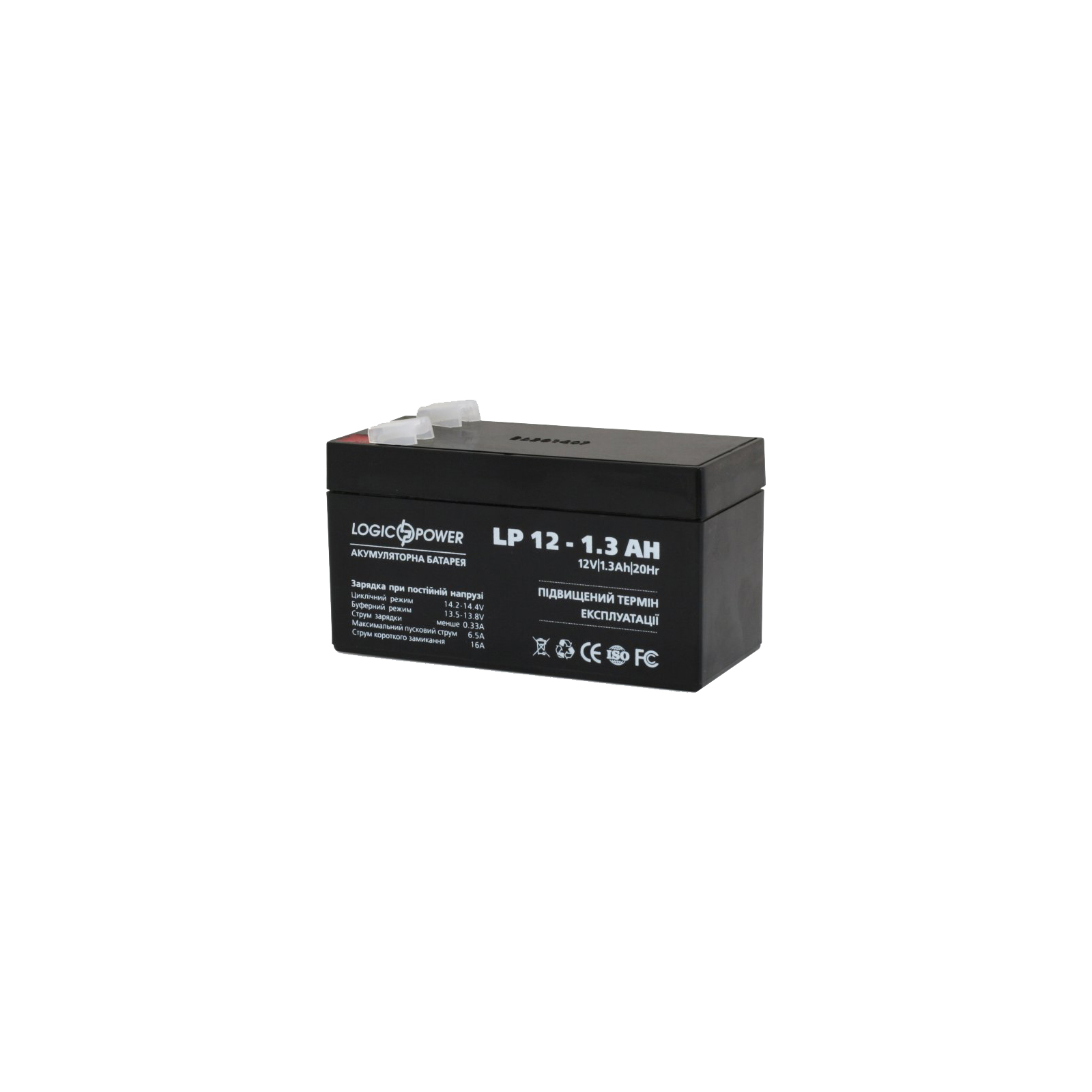 Батарея до ДБЖ LogicPower LPM 12В 1.3 Ач (4131) зображення 2