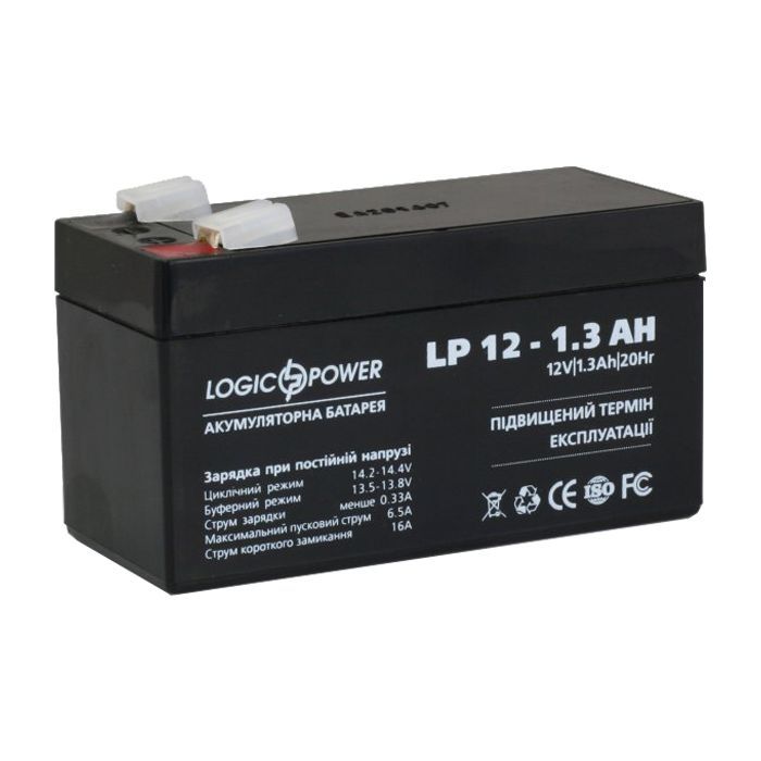 Батарея до ДБЖ LogicPower LPM 12В 1.3 Ач (4131) зображення 3