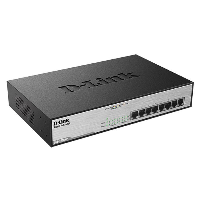 Комутатор мережевий D-Link DGS-1008MP зображення 2