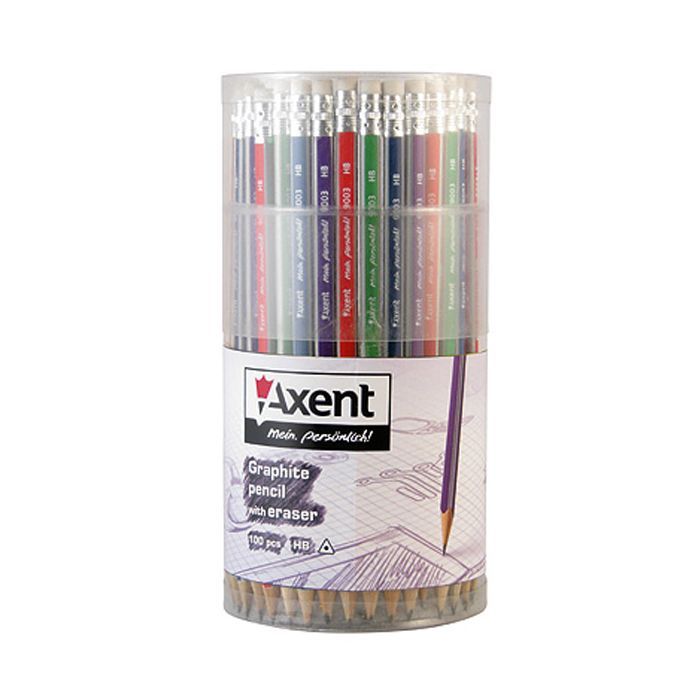 Олівець графітний Axent 9003-А, НВ, туба (9003/100-А) зображення 2