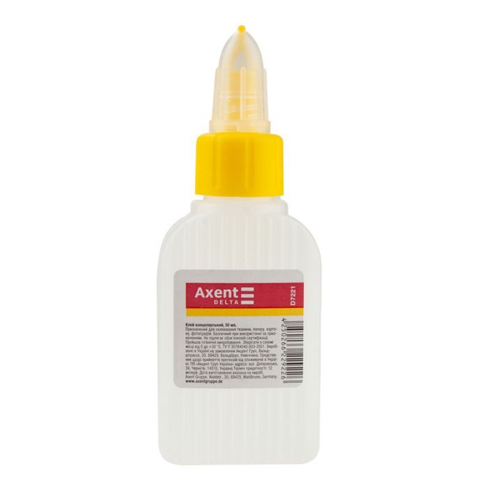 Клей Delta by Axent Stationery glue, polymer, 50 мл, cap dispenser (D7221)