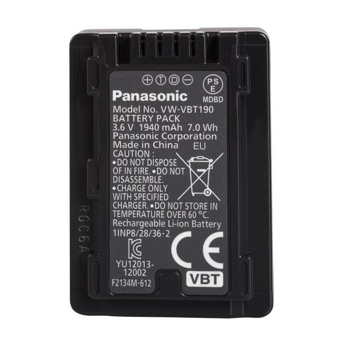 Акумулятор до фото/відео Panasonic VW-VBT190E-K зображення 3