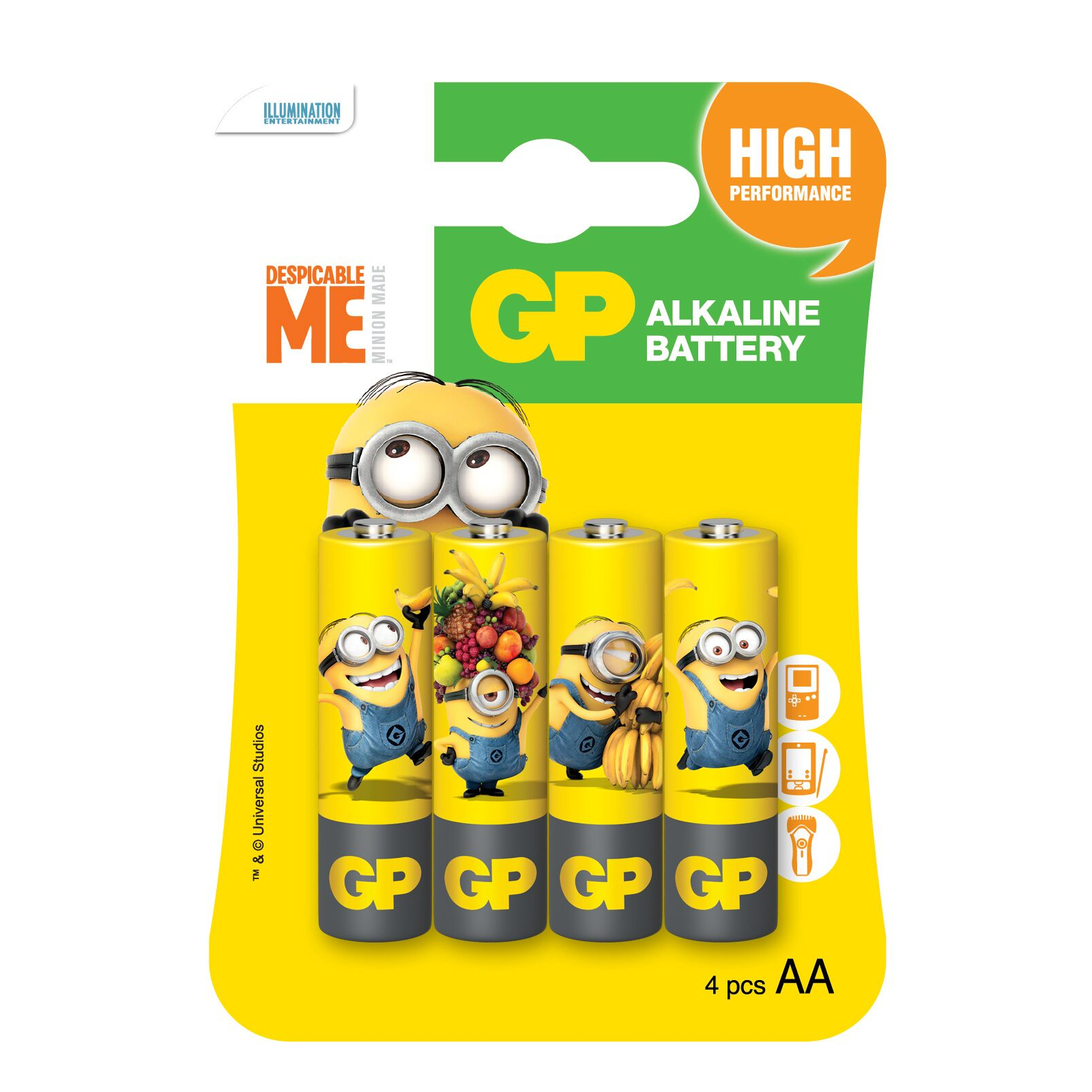 Батарейка Gp AA LR6 Alcaline Minions * 4 (GP15AUYOY-2UE4)