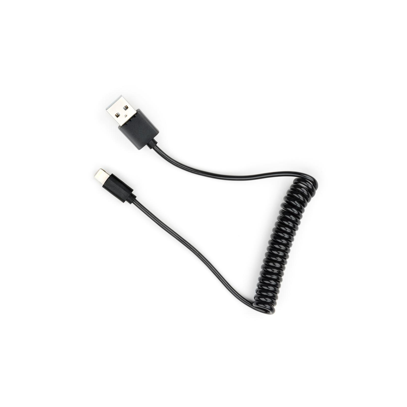Дата кабель USB 2.0 AM to Lightning Spring 1m black Vinga (VCPDCLS1BK) зображення 2