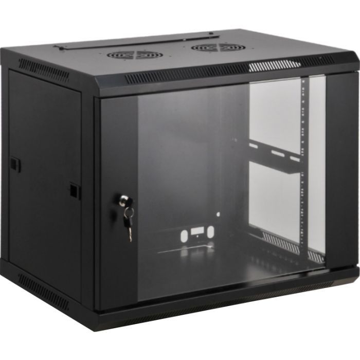 Шкаф настенный Kingda 9U 19" 600x450 RAL9004 (KD-007-6409)