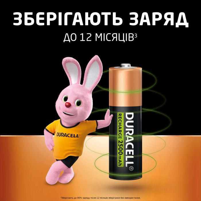 Акумулятор Duracell AA HR6 2500mAh * 4 (5000394057203 / 5007308) зображення 6