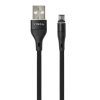 Дата кабель USB 2.0 AM to Micro 5P 1.0m cylindric nylon black Vinga (VCPDCMCANB1BK) изображение 2