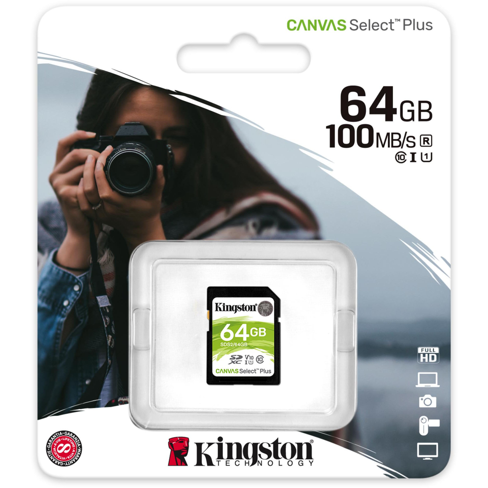 Карта пам'яті Kingston 64GB SDXC class 10 UHS-I U3 Canvas Select Plus (SDS2/64GB) зображення 3