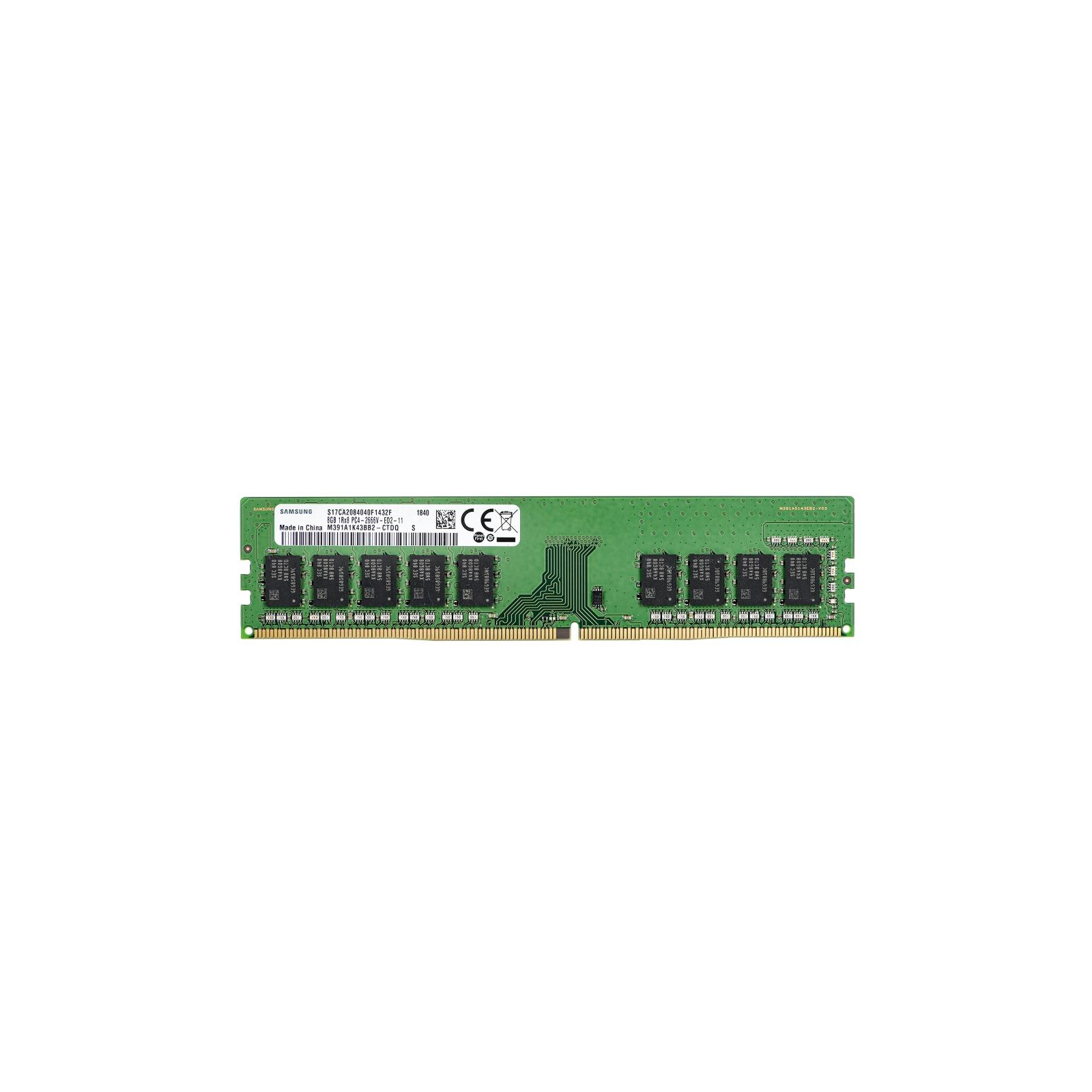 Модуль пам'яті для сервера DDR4 8Gb ECC UDIMM 2666MHz 1Rx8 1.2V CL19 Samsung (M391A1K43BB2-CTD)