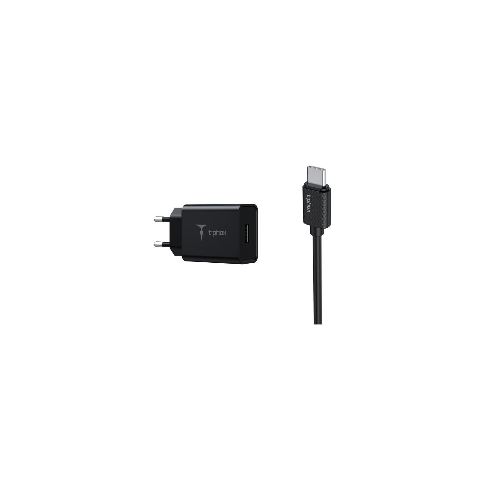Зарядний пристрій T-Phox Mini 12W 2.4A + Type-C cable 1.2m (Black) (Mini(B)+Type-C)