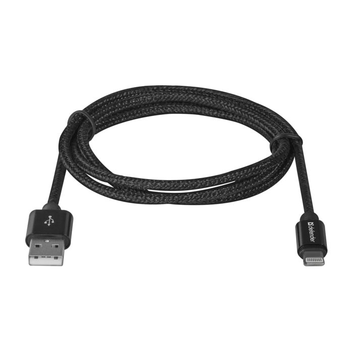 Дата кабель USB 2.0 AM to Lightning 1.0m ACH01-03T PRO Black Defender (87808) изображение 2