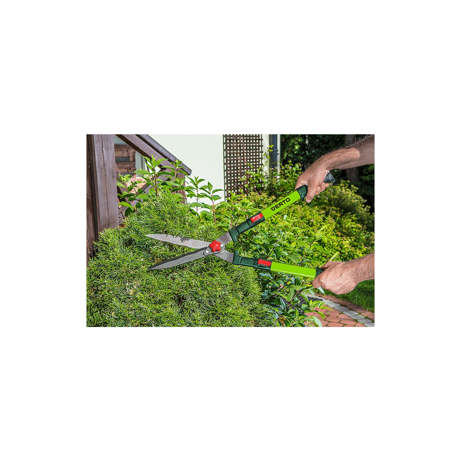 Ножницы садовые Verto для огорожі хвилясті телескопічні (15G312) изображение 2
