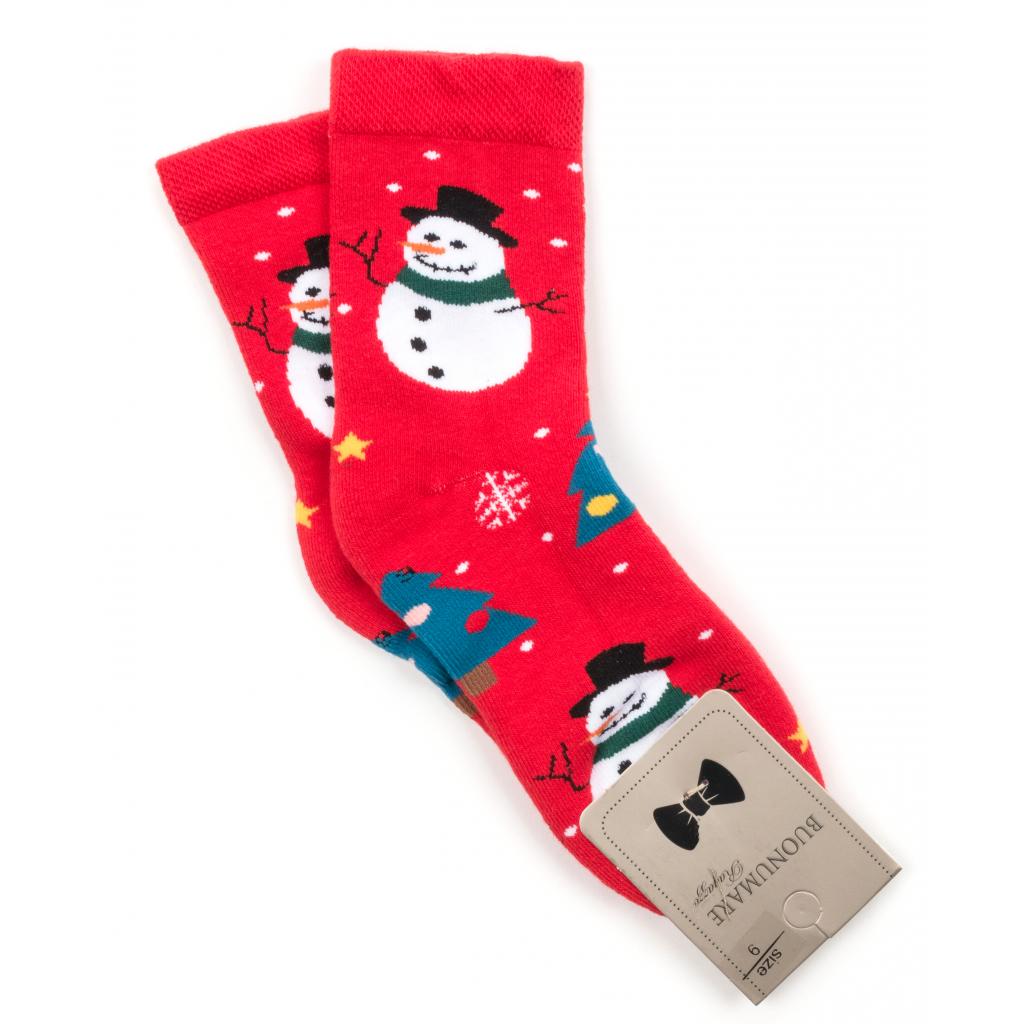 Шкарпетки дитячі BNM зі сніговиком (M1C0101-2024-1-red) зображення 3