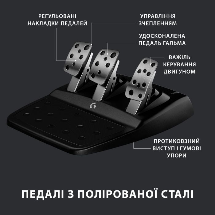 Кермо Logitech G923 Racing Wheel and Pedals for PS4 and PC (941-000149) зображення 7